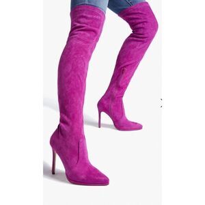 SHOE DAZZLE Women’s Lekisha Pink Heeled Over the Knee Boot Size 6.5 NEW